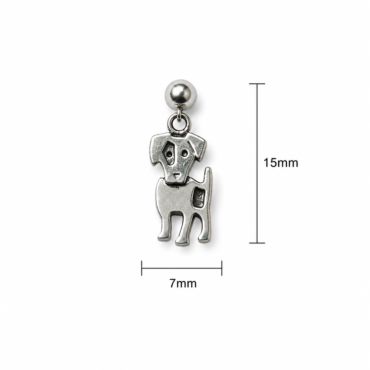 Silver Puppy Charm