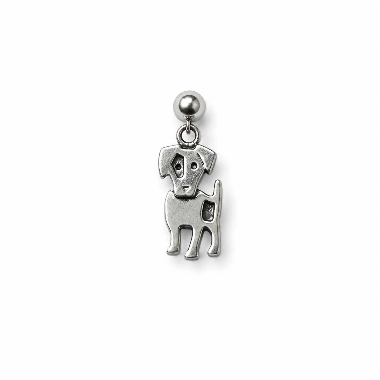 Silver Puppy Charm