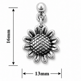 Silver Sunflower Charm