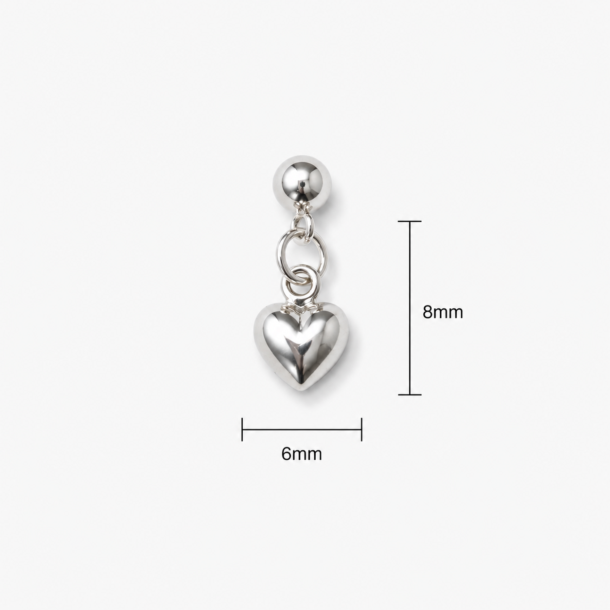 Tiny Silver Heart Charm