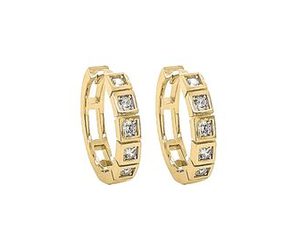 9ct Yellow Gold Cube Huggie Earrings