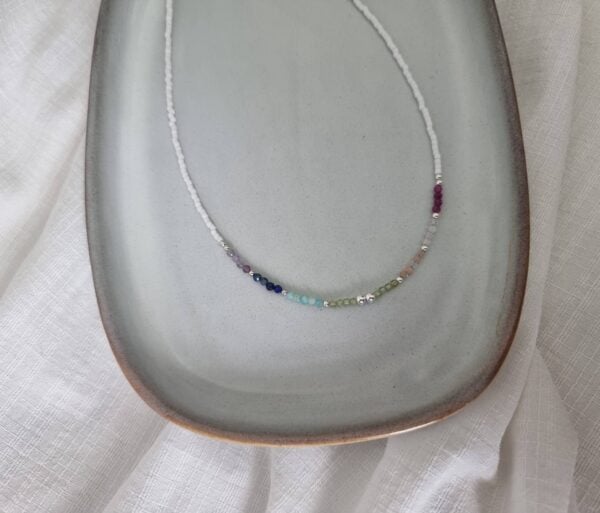 Silver Colorful Minimalistic Choker