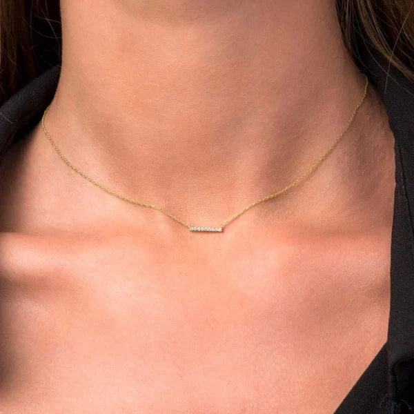 The Dainty Bar Moissanite Necklace 1