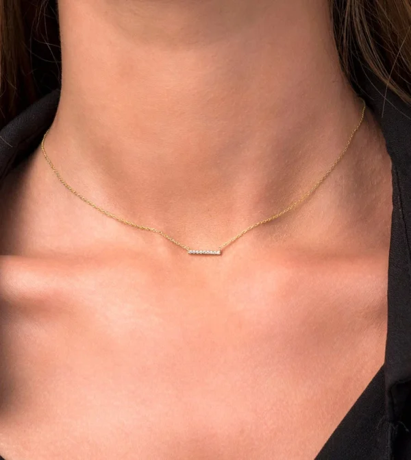 The Dainty Bar Moissanite Necklace 1