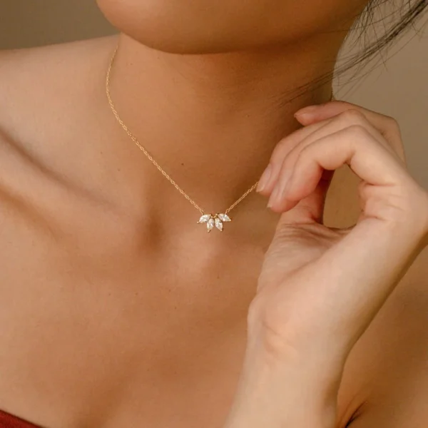 The Marquise Set Gold Necklace 1