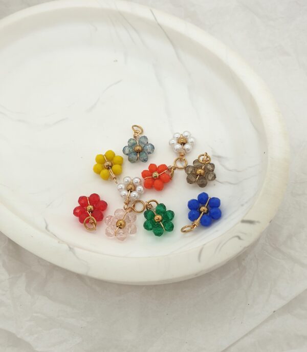 Color Bead Flower Charm