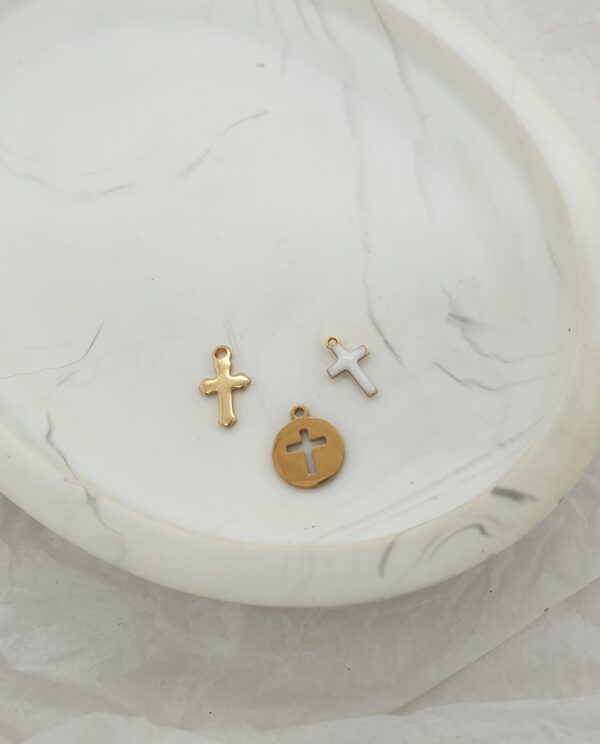 Gold Small Cross Charms