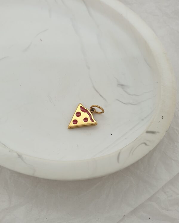 Gold Pizza Charm