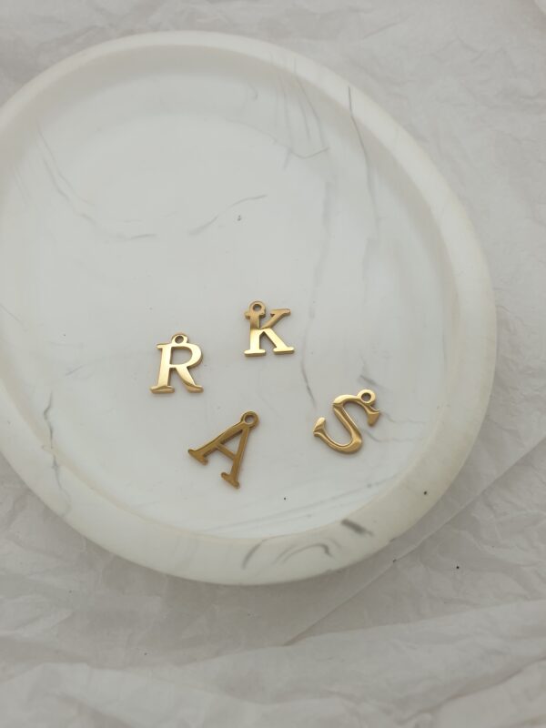 Stainless Steel Gold Initial