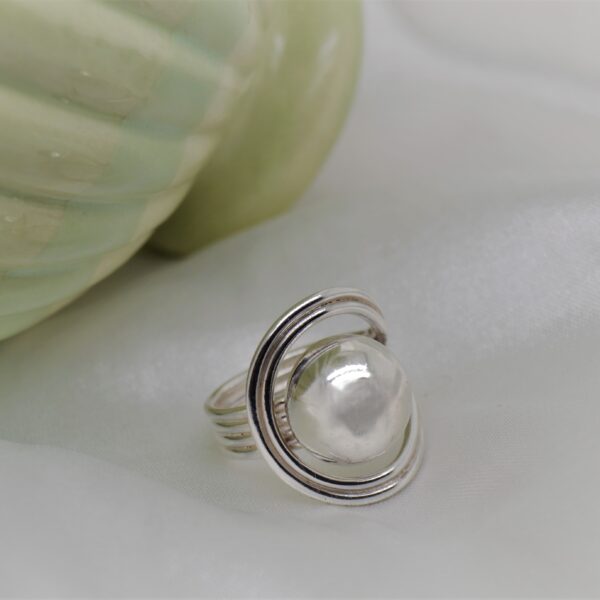 Bold Silver Ball Ring