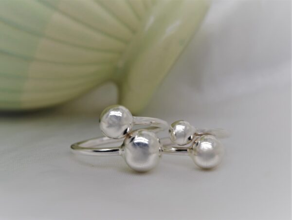 Silver Double Ball Ring